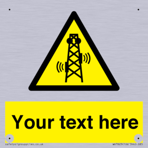 Custom warning RF radiation transmitter